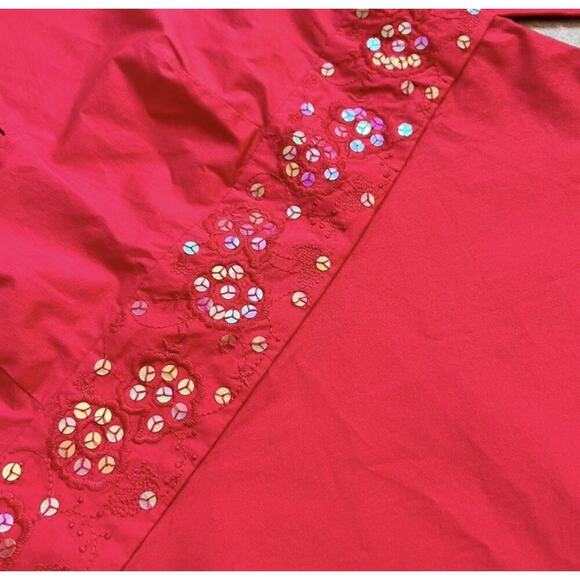 Vintage Talbots Women’s Pink Sequin V-Neck Blouse With Sequin Details Size S - Picture 3 of 6